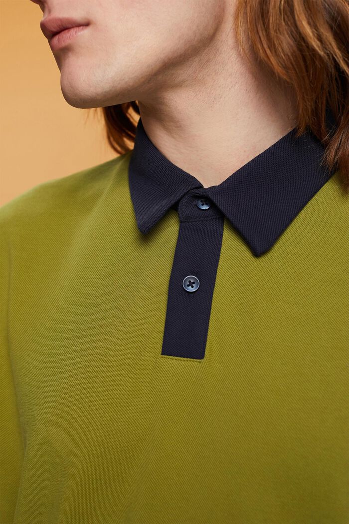 Cotton pique polo shirt, LEAF GREEN, detail image number 2
