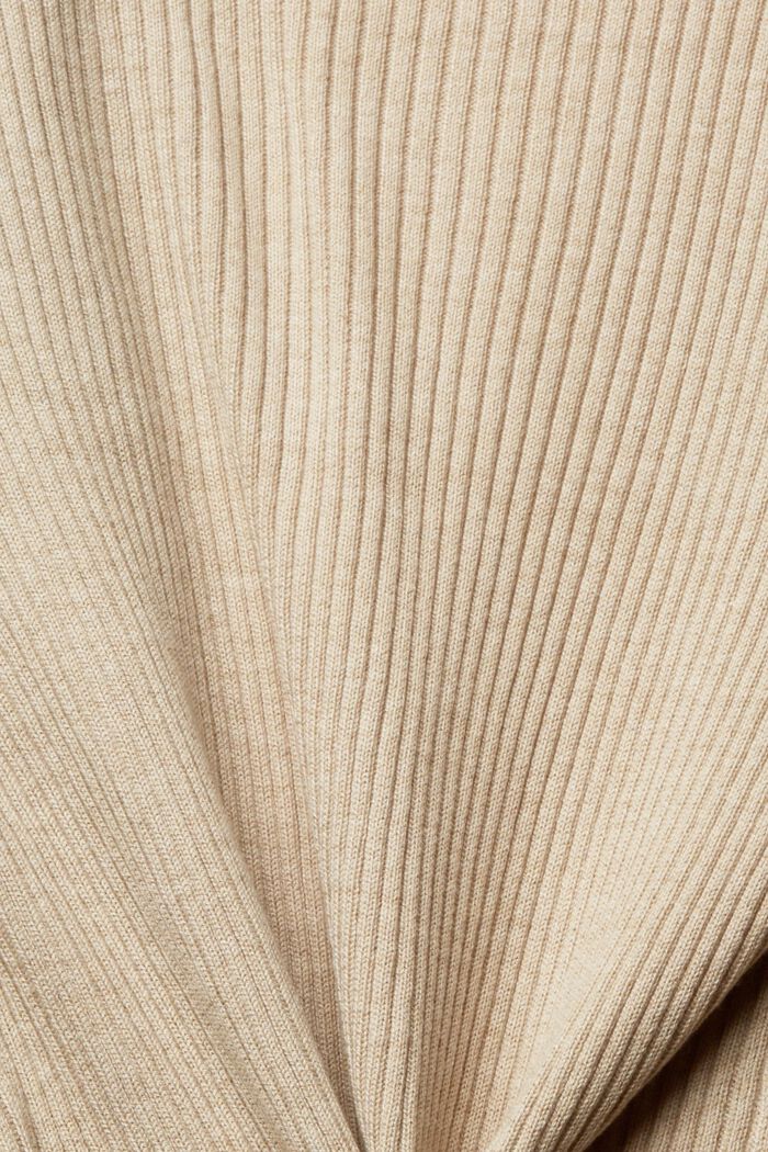 Ribbed Handkerchief Hem Cardigan, SAND, detail image number 1