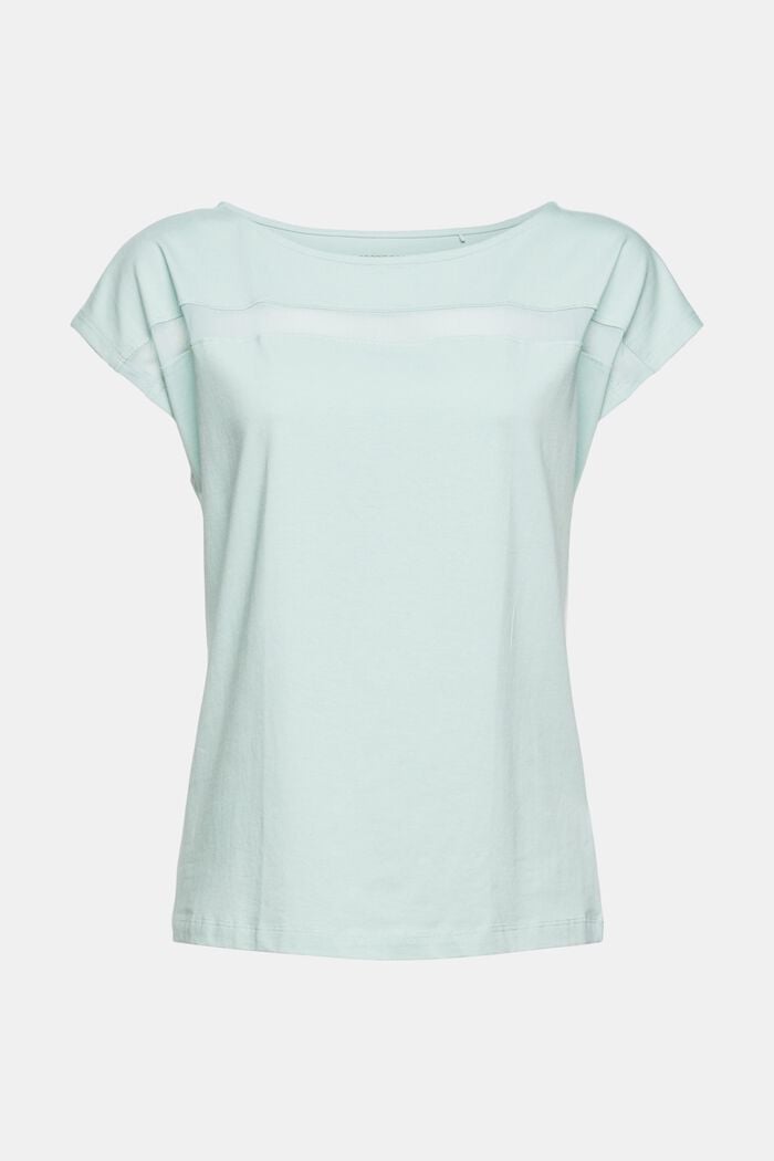 Active organic cotton top with mesh inserts