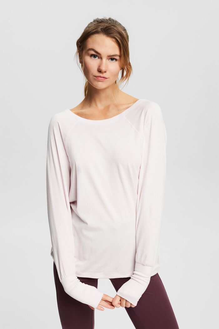 Long sleeve top made of blended organic cotton, LAVENDER, detail image number 0