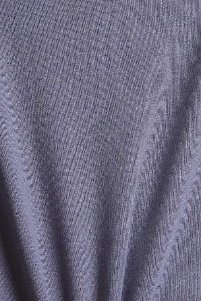 Made of recycled material: hoodie with short sleeves, GREY BLUE, detail image number 4