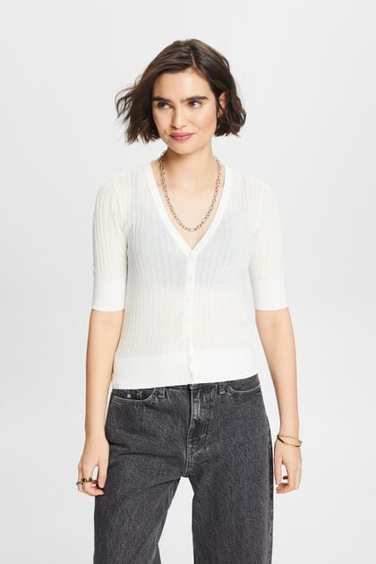 Button-Front Knit Top