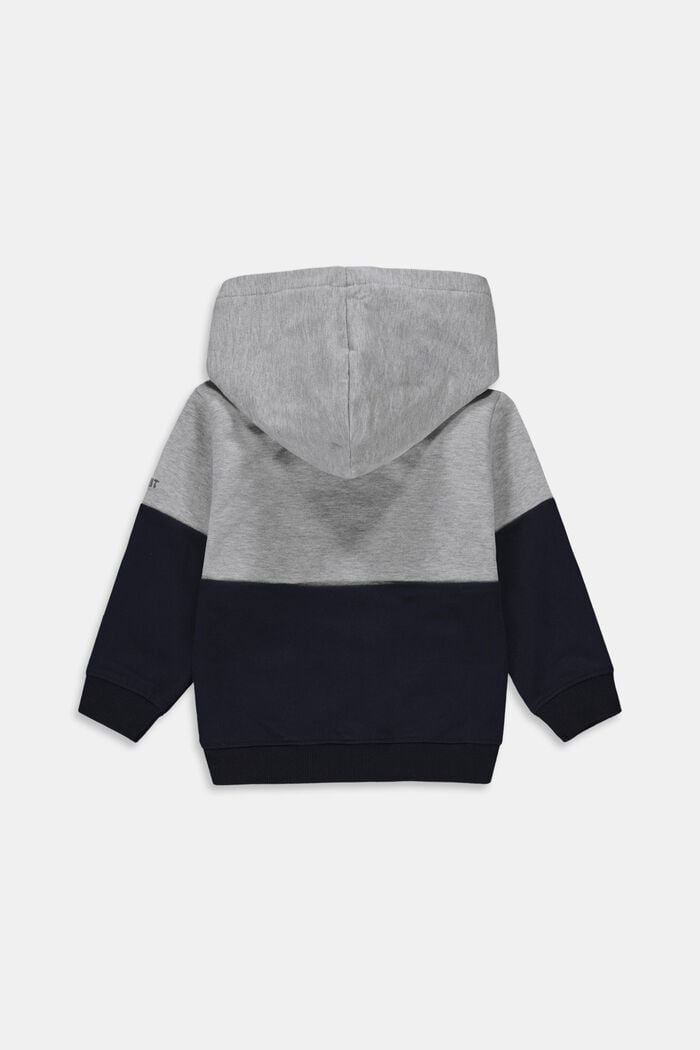 Bi-colour sweatshirt jacket, organic cotton, NAVY, detail image number 1