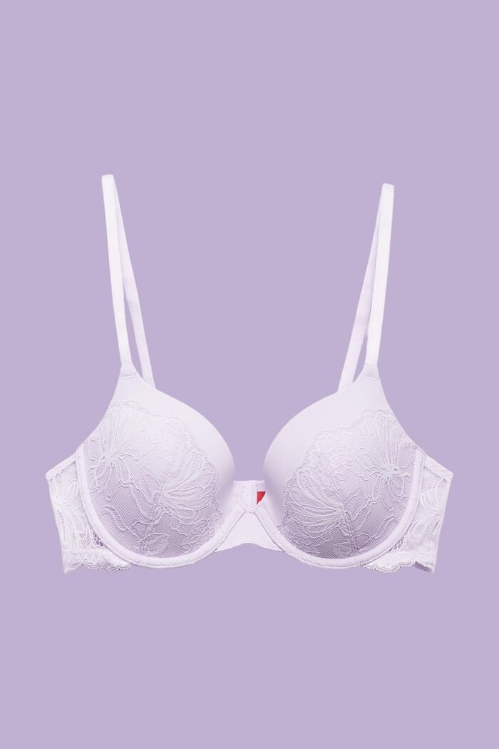 Padded Underwire Lace Bra, LAVENDER, detail image number 4