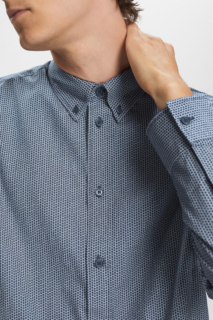 Cotton Poplin Shirt, GREY BLUE, detail image number 2
