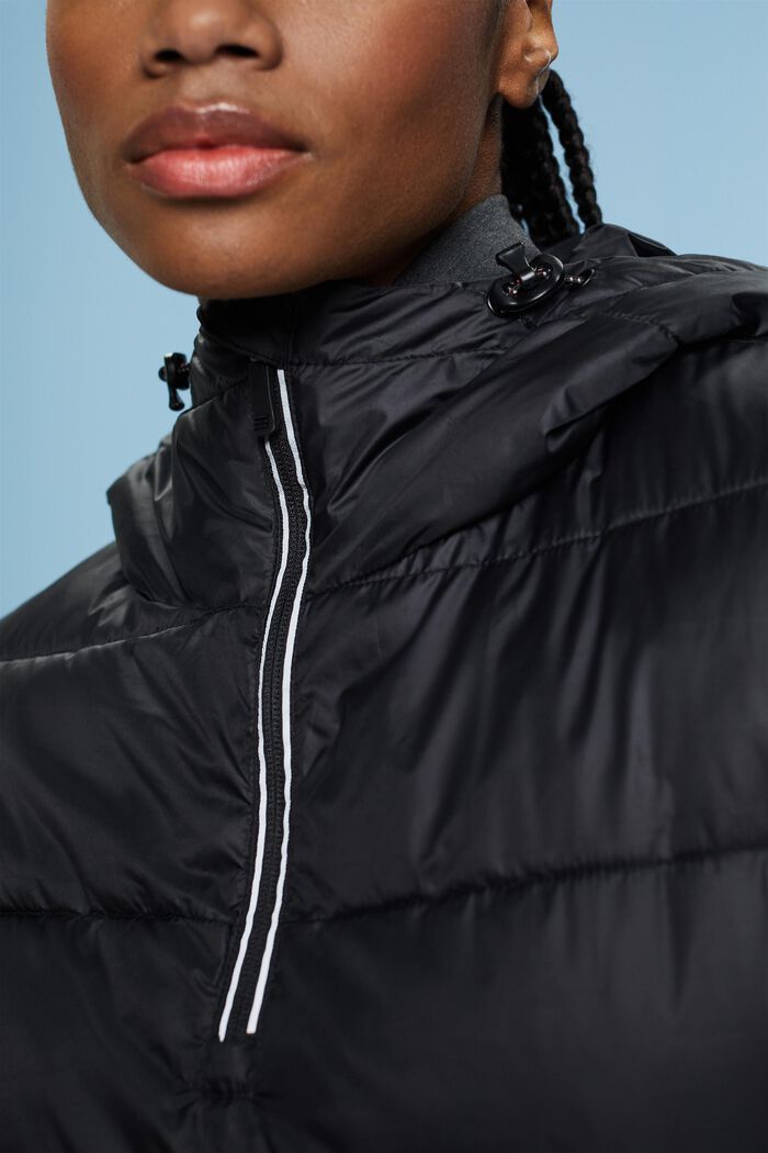 Active Hooded Padded Vest, BLACK, detail image number 4