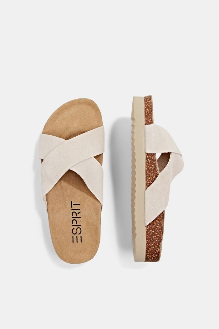 Slip-ons with crossed-over straps, DUSTY NUDE, detail image number 1