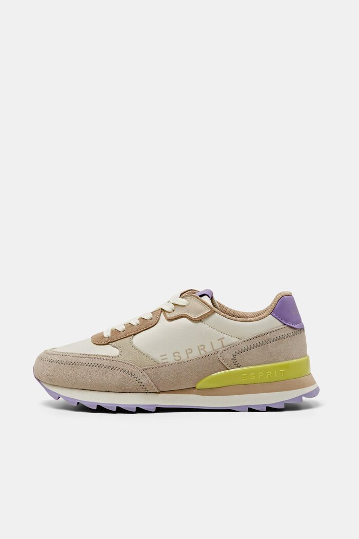 Multi-coloured trainers with real leather, BEIGE, detail image number 0