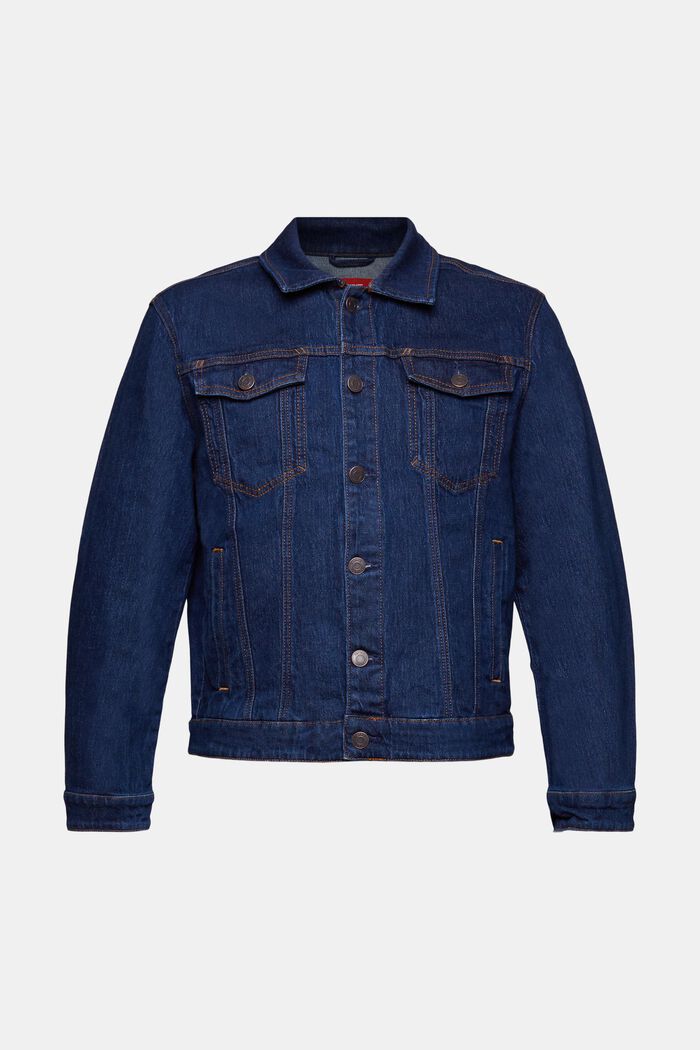 Jeans trucker jacket, stretch cotton, BLUE LIGHT WASHED, detail image number 6