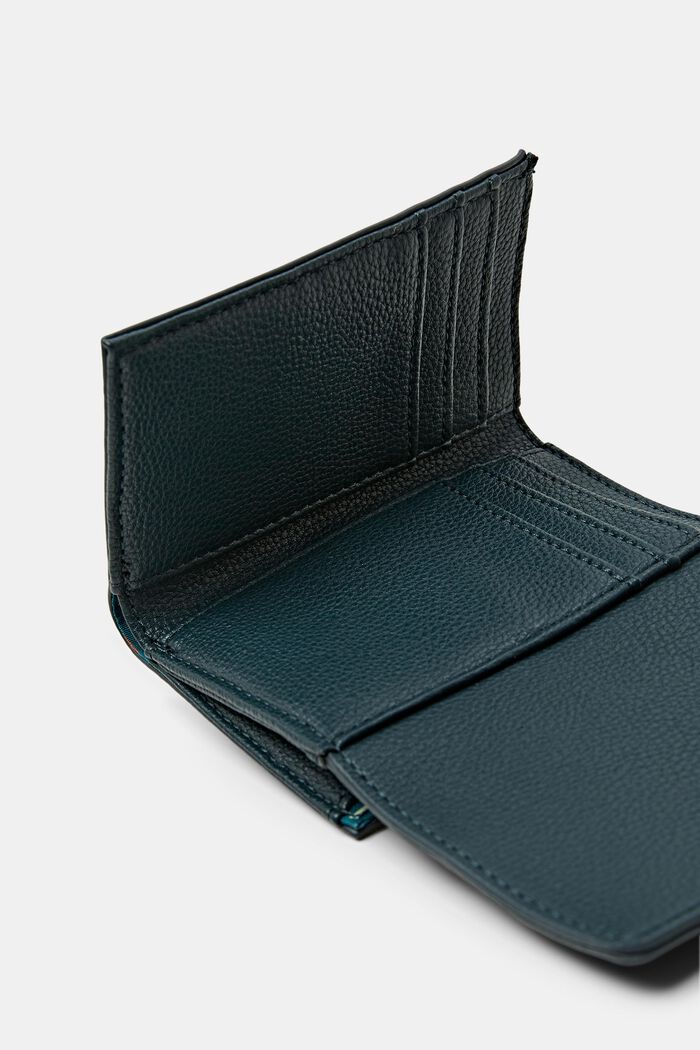 Glossy Fold-Over Wallet, DARK TEAL GREEN, detail image number 1