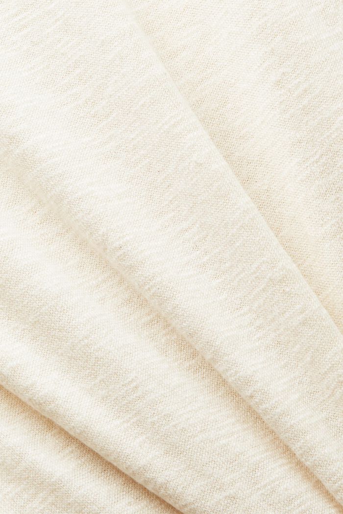 Cotton-Linen Crewneck Sweater, CREAM BEIGE, detail image number 4