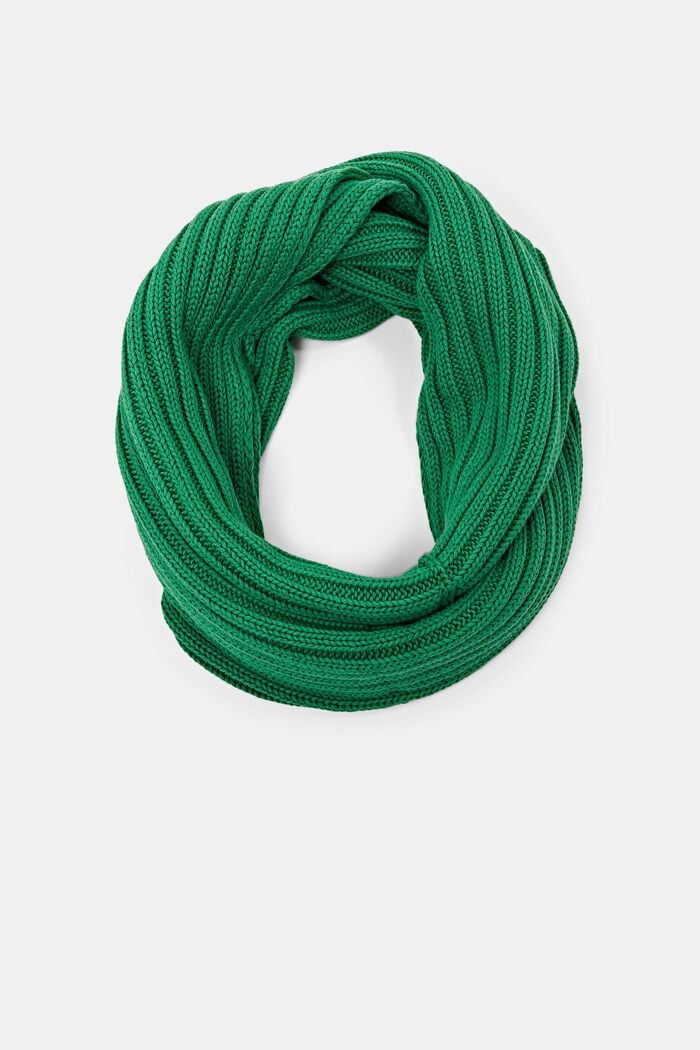 Rib knit snood scarf, 100% cotton
