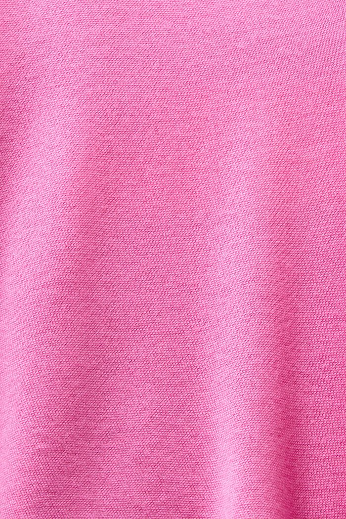 Cashmere V-Neck Sweater, PINK FUCHSIA, detail image number 4