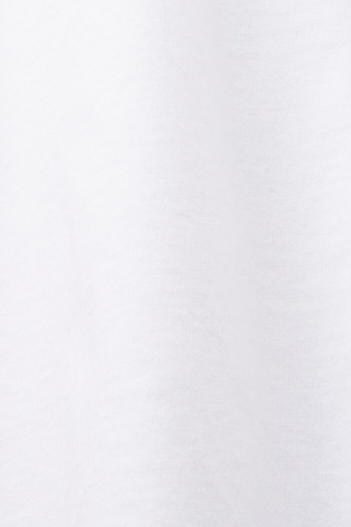 Mixed fabric T-shirt, 100% cotton, WHITE, detail image number 5