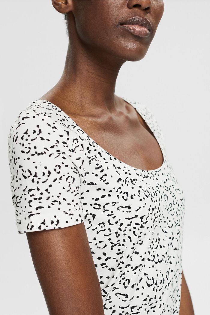 Printed pattern T-shirt, organic cotton, OFF WHITE, detail image number 0