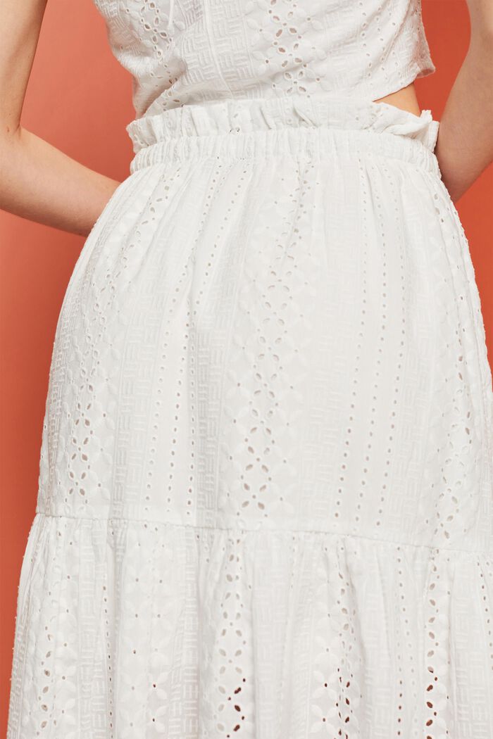 Embroidered skirt, LENZING™ ECOVERO™, WHITE, detail image number 4