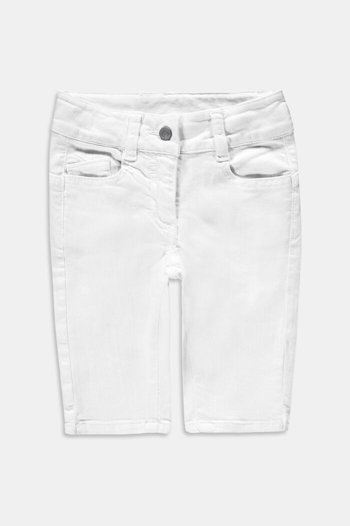 Capri trousers with an adjustable waistband, made of recycled material, WHITE, detail image number 0