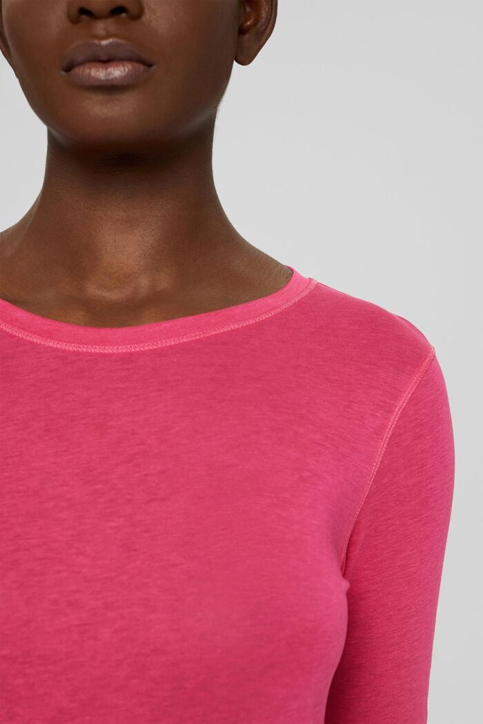 Long sleeve top with TENCEL™, PINK FUCHSIA, detail image number 2