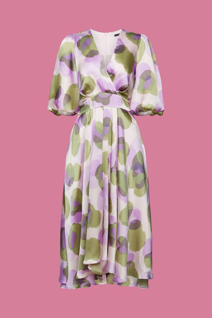 Crinkled midi dress with all-over print, LAVENDER, detail image number 7