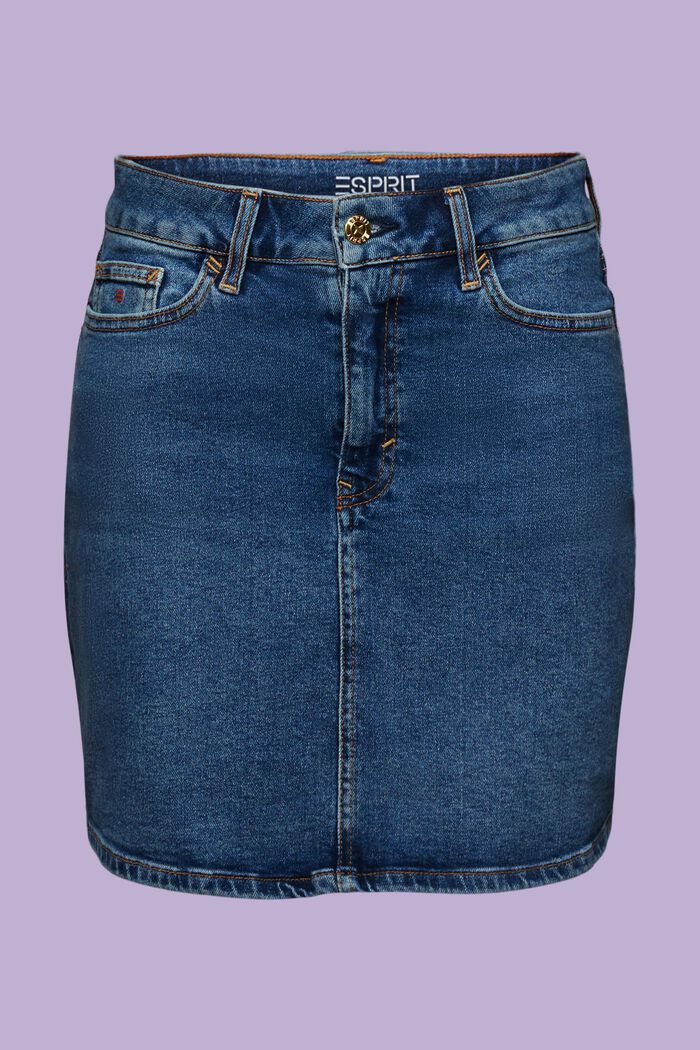 Rhinestone Denim Mini Skirt, BLUE MEDIUM WASHED, detail image number 7