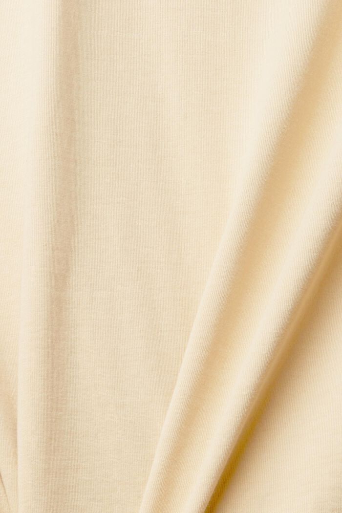Stand-up collar long sleeve top, CREAM BEIGE, detail image number 1
