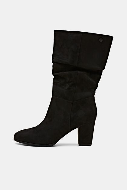 Faux suede slouch boots