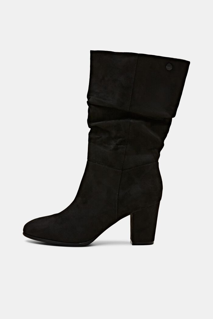 Faux suede slouch boots, BLACK, detail image number 0