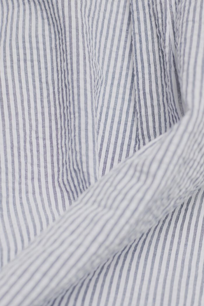 Shirt blouse with stripes, 100% cotton, WHITE, detail image number 4