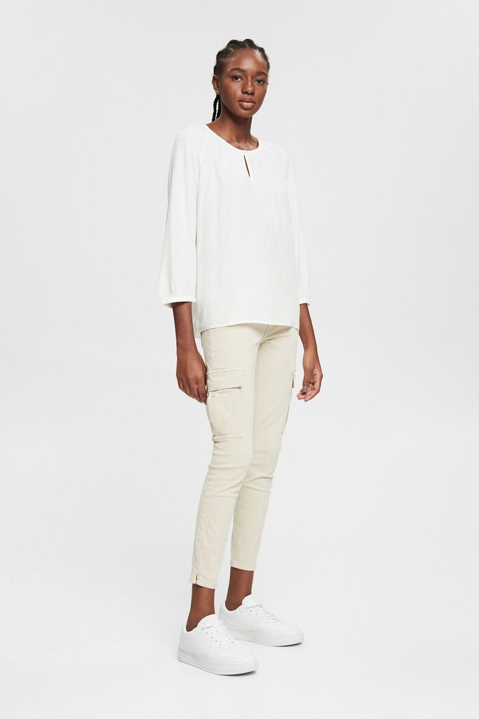 Flowy blouse with 3/4 sleeves, OFF WHITE, detail image number 6
