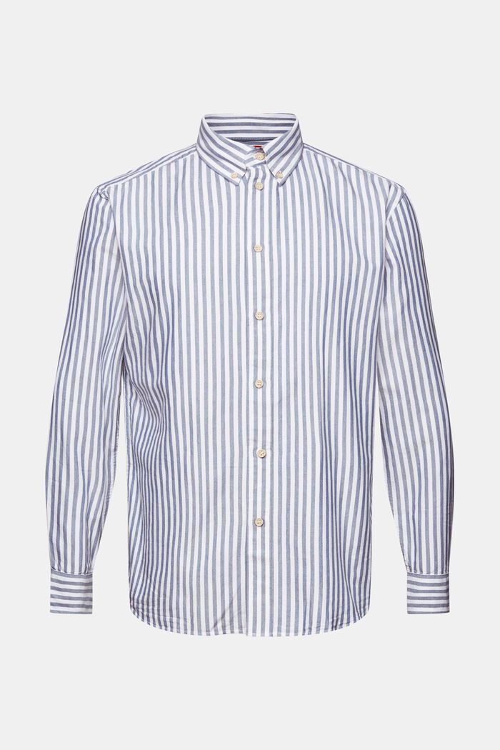 Oxford Stripe Button-Down Shirt, GREY BLUE, detail image number 5