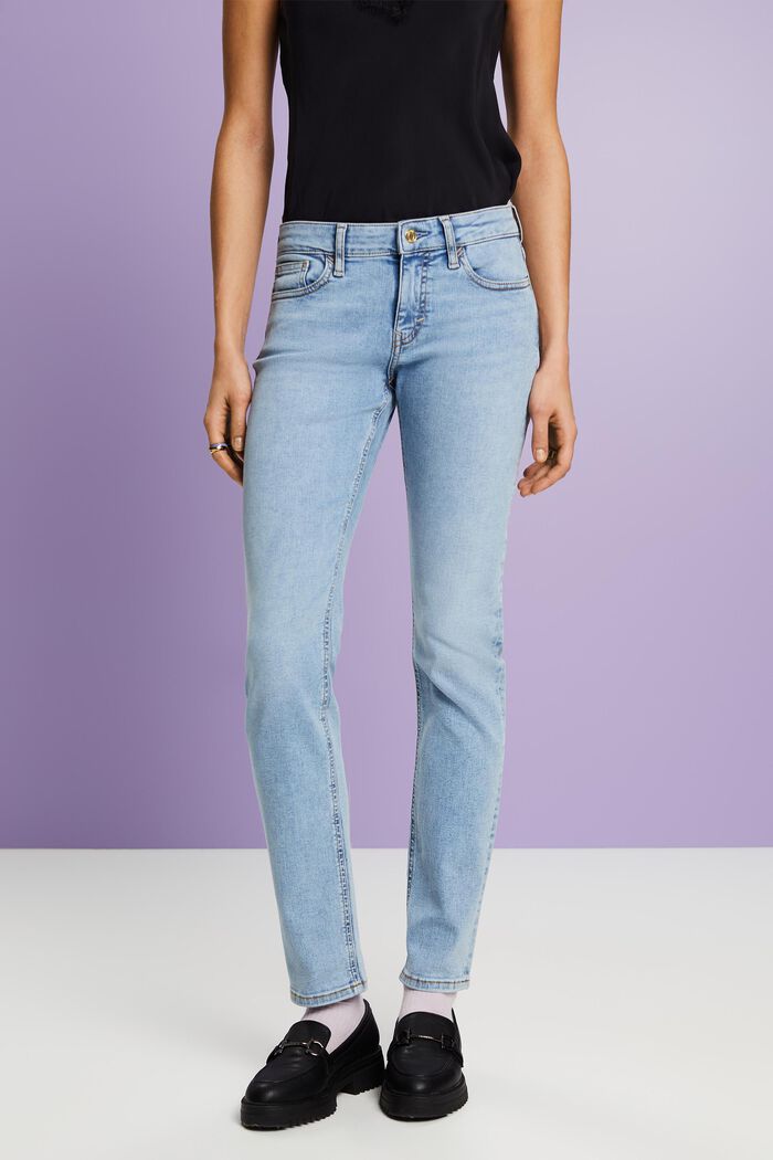 Mid-Rise Slim Jeans, BLUE LIGHT WASHED, detail image number 0