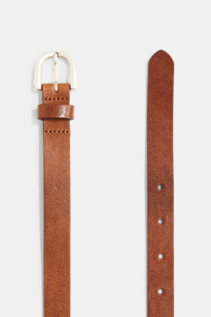 Narrow leather belt, BROWN, detail image number 1