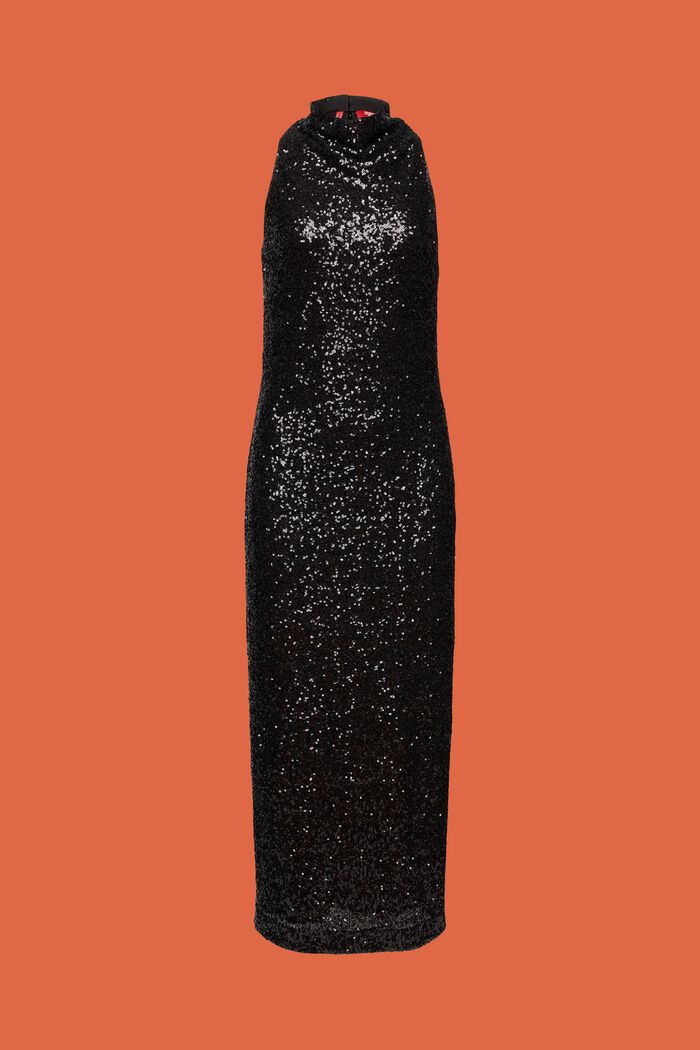 Sequined Maxi Dress, BLACK, detail image number 7