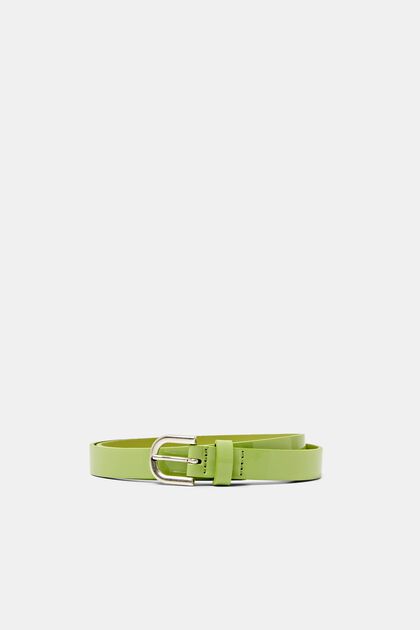 Skinny Faux Patent Leather Belt