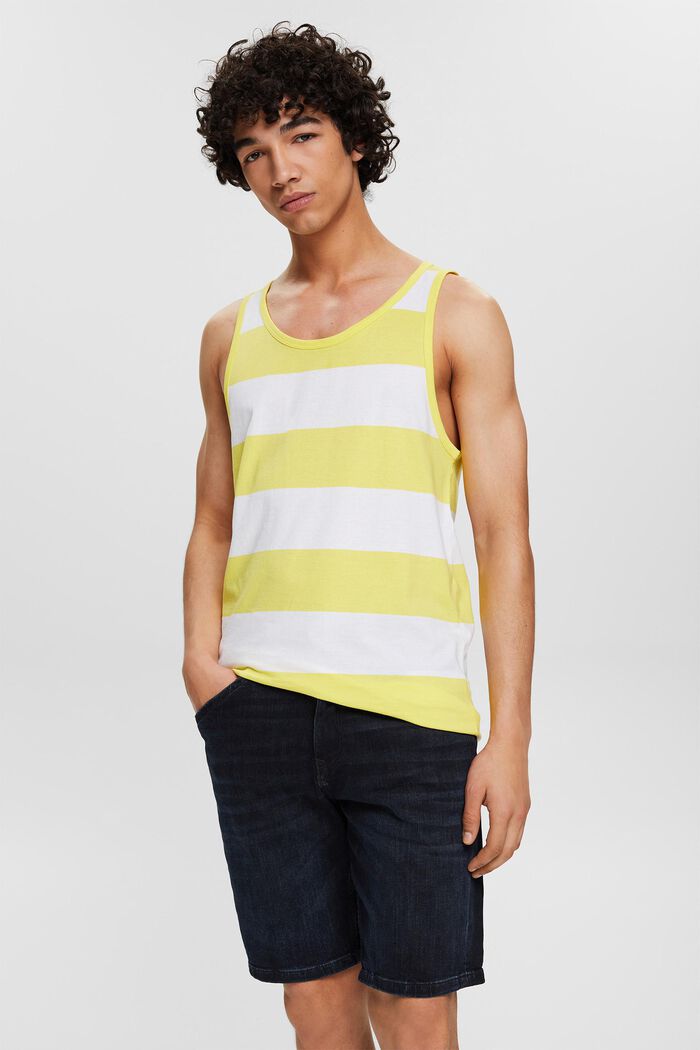 Sleeveless top with stripes, YELLOW, detail image number 0