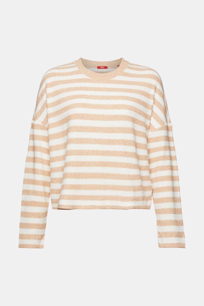 Striped Sweater, CARAMEL, detail image number 6