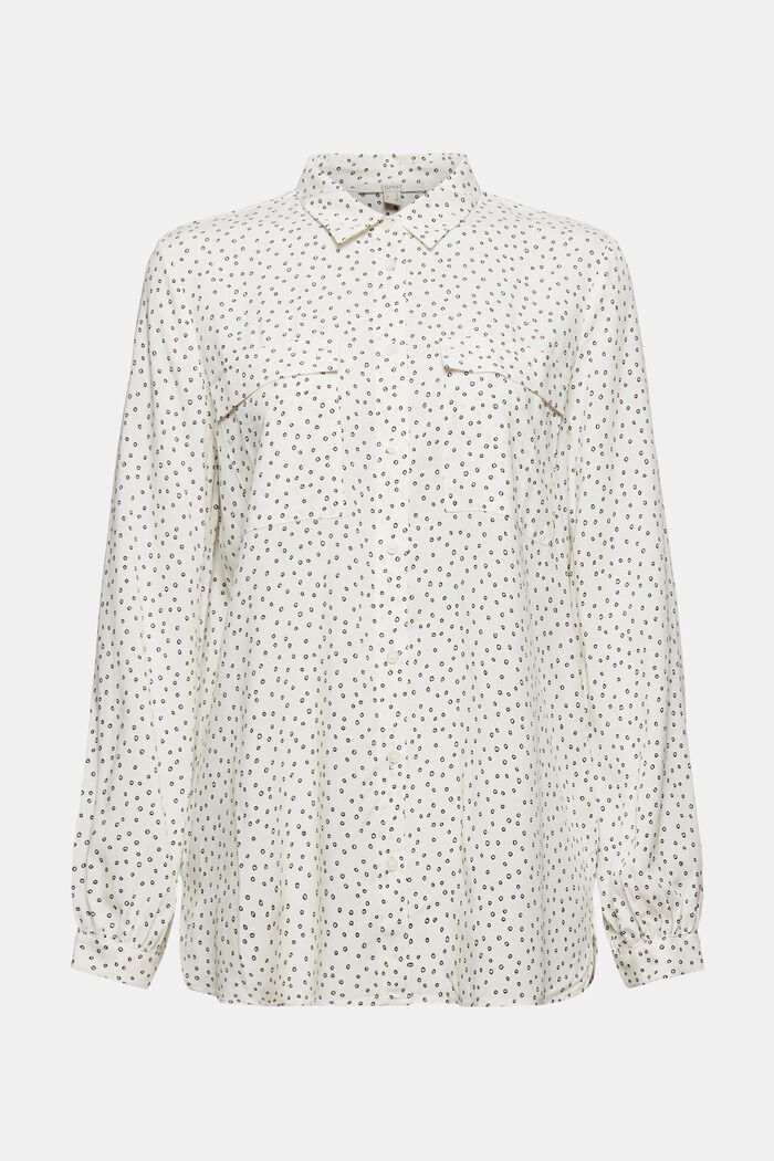 Print blouse with LENZING™ ECOVERO™, OFF WHITE, overview