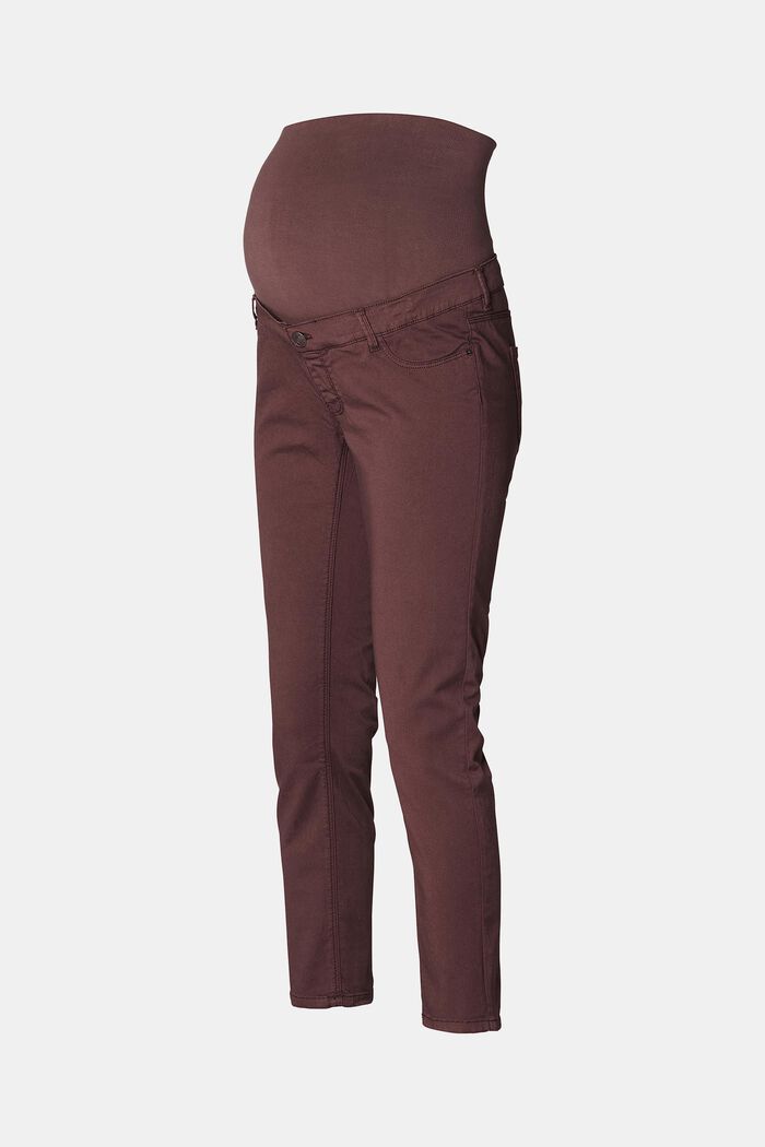 7/8-length stretch trousers with an over-bump waistband, COFFEE, detail image number 5