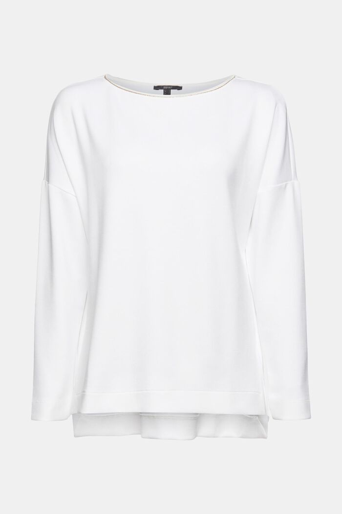 Sweatshirt with a metallic effect, WHITE, overview
