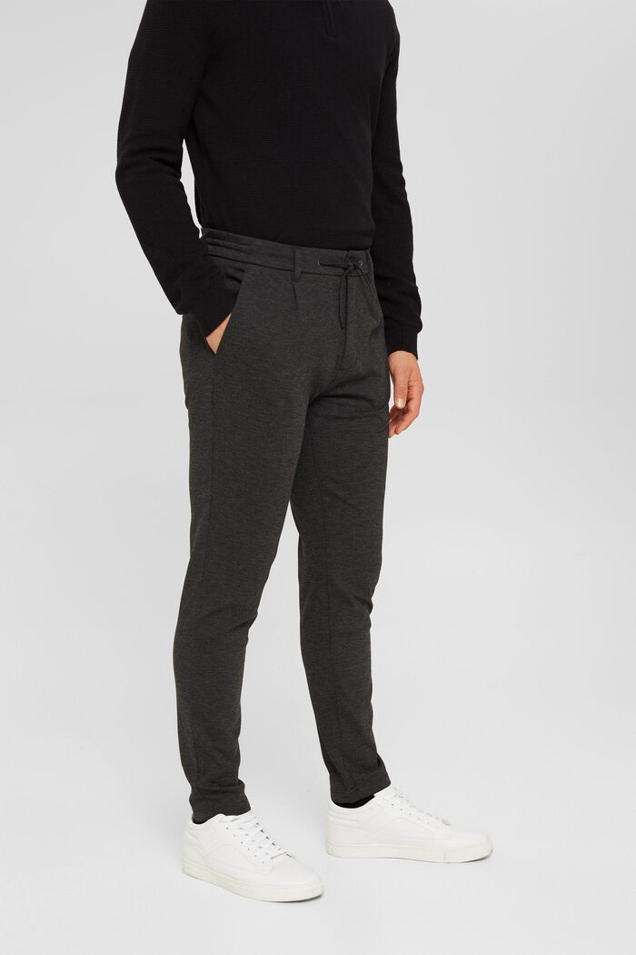 Stretch trousers with an elasticated waistband, ANTHRACITE, detail image number 0
