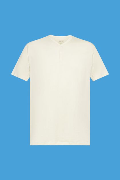 Henley T-shirt in slub jersey