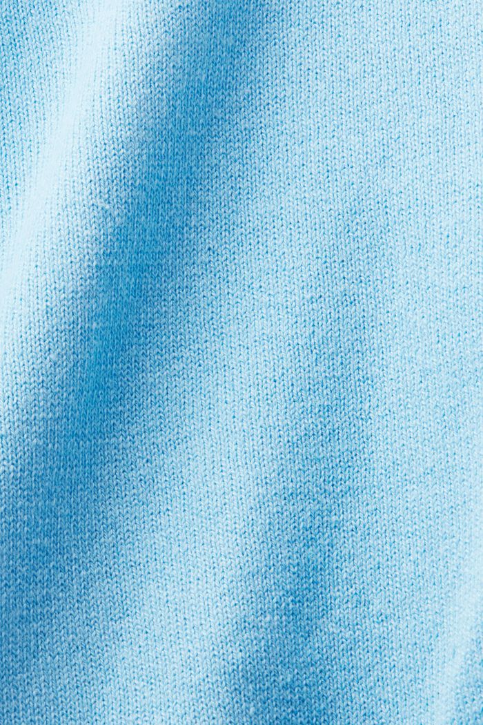 Cotton-Linen Sweater, LIGHT TURQUOISE, detail image number 5
