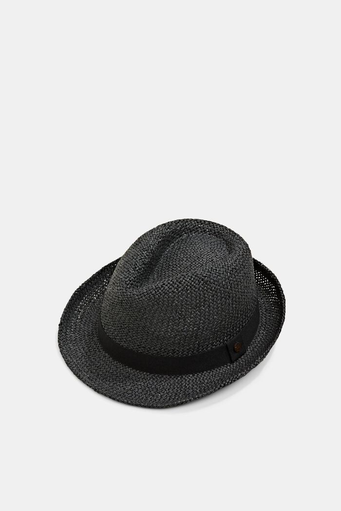 Hat made of paper bast, BLACK, detail image number 0
