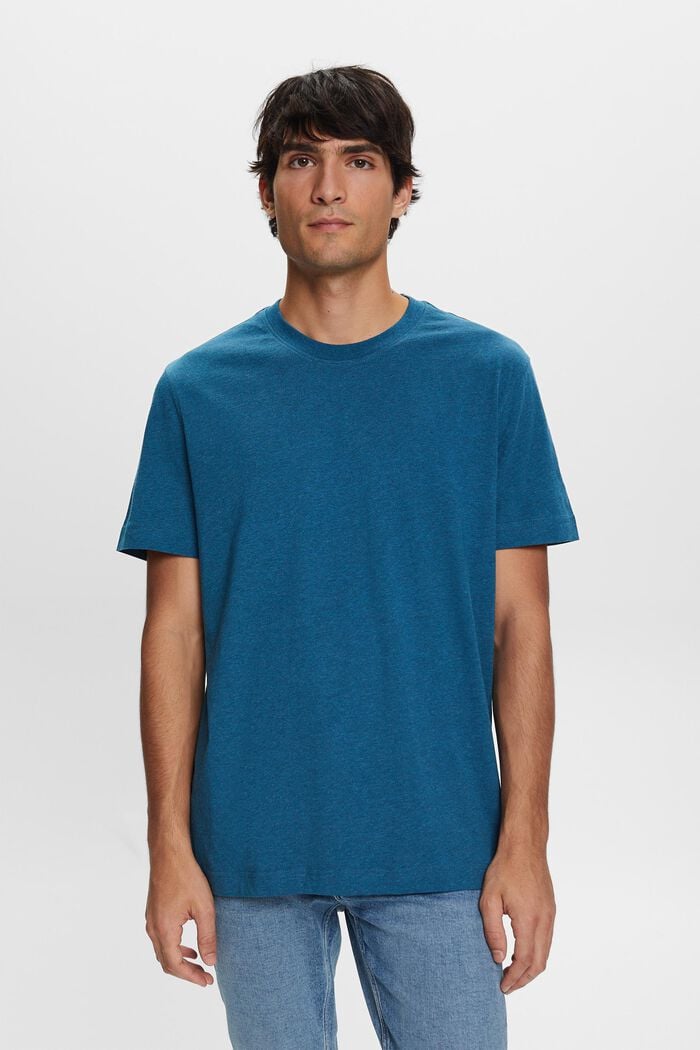 Crewneck t-shirt, 100% cotton, GREY BLUE, detail image number 0