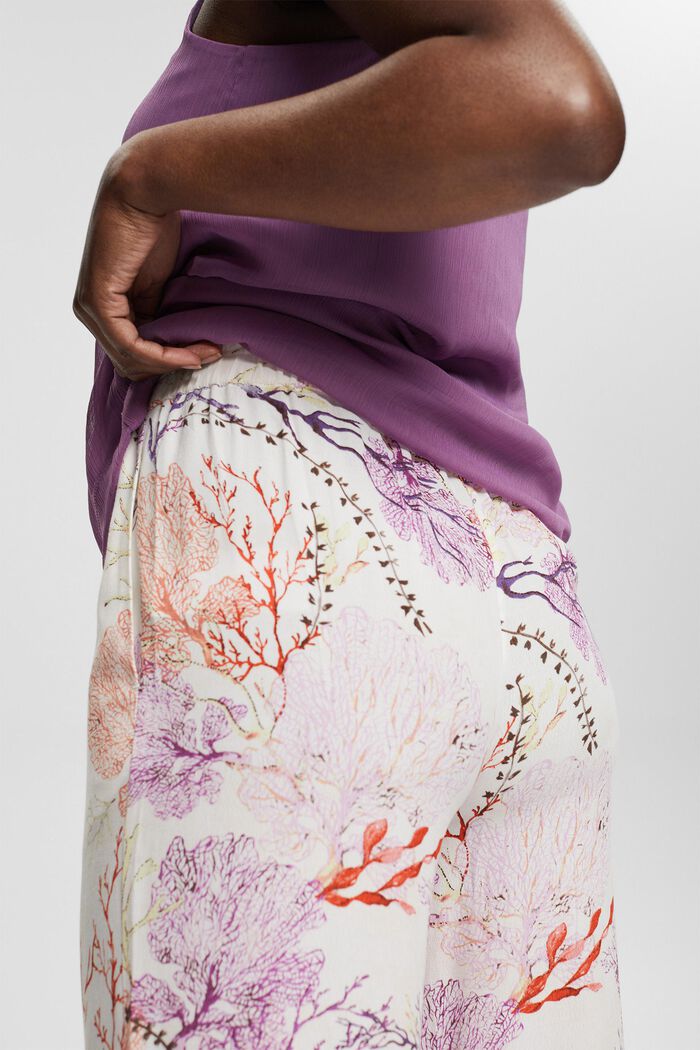 Lightweight wide-leg trousers with a print, OFF WHITE, detail image number 4