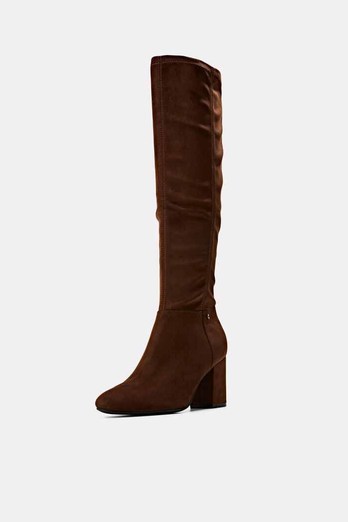 Knee-high boots in faux suede, BROWN, detail image number 2