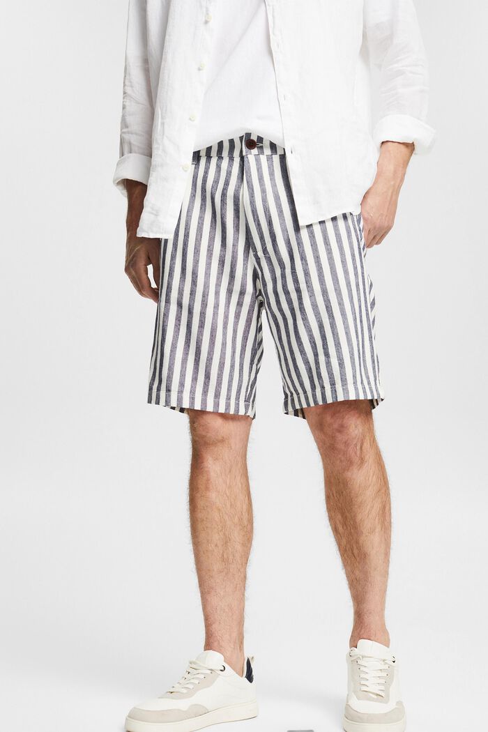 Lined blend: striped shorts, OFF WHITE, detail image number 0