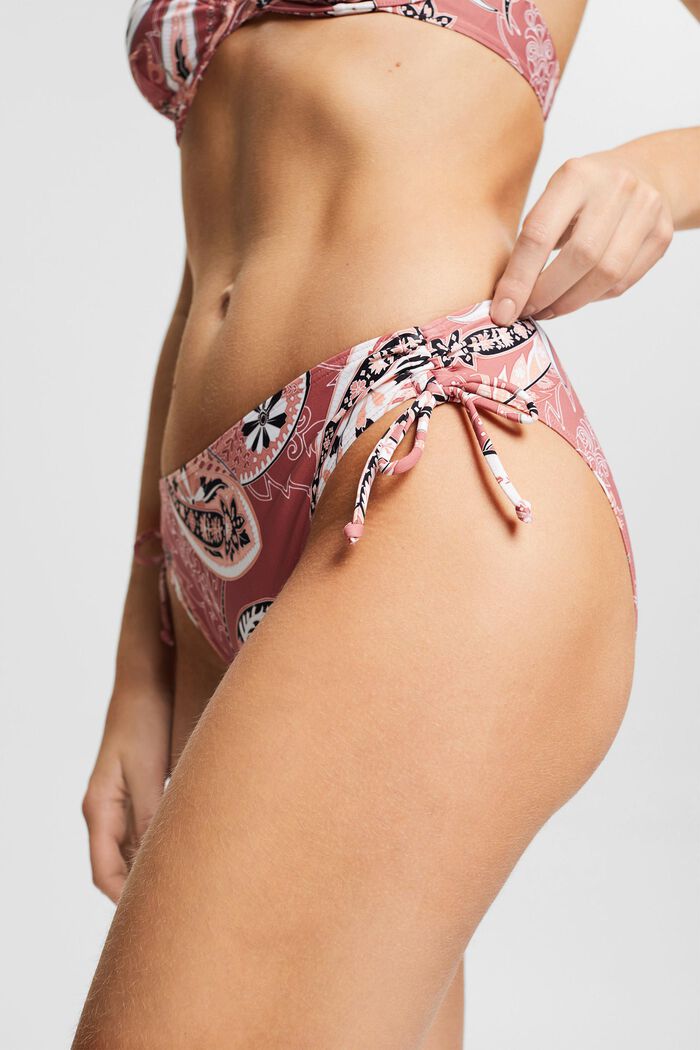 Made of recycled material: bikini briefs with a paisley print, BLUSH, detail image number 2