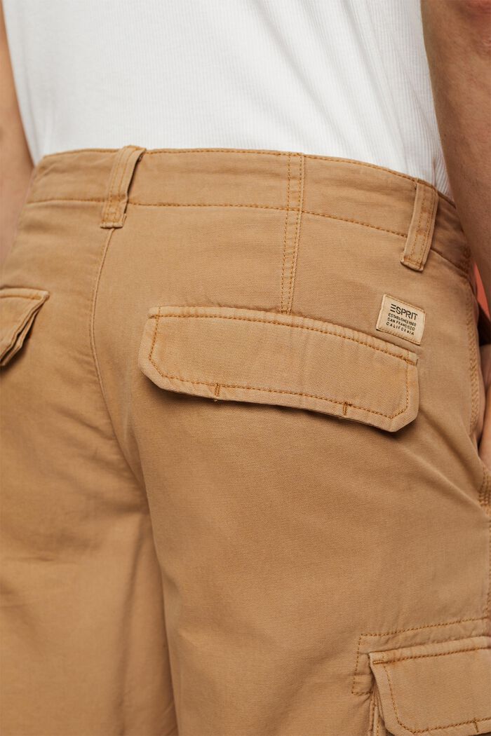 Cargo shorts, 100% cotton, KHAKI BEIGE, detail image number 4