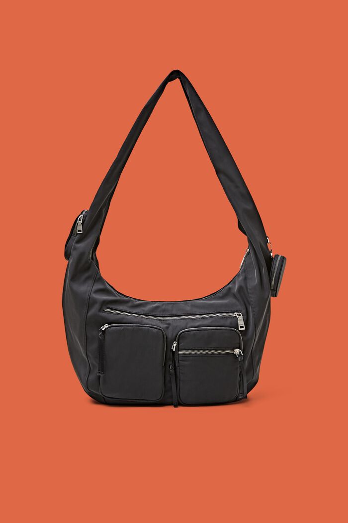 Nylon Shoulder Bag, BLACK, detail image number 0